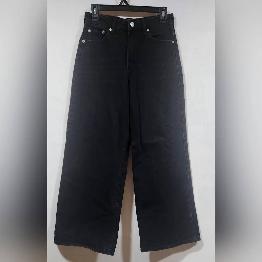 ZARA women's wide-leg pants, black, size 4 - Picture 1 of 6
